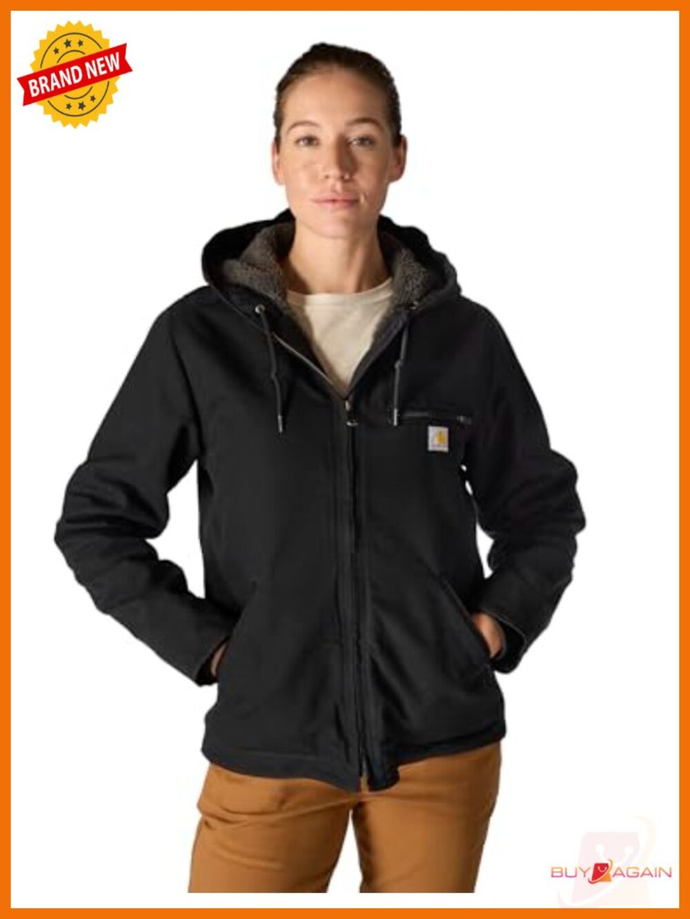 Washed Duck Sierra Jacket Sherpa Lined Hooded Utility Coat
